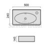 Keramické umyvadlo Mocoori K110-1010 50x24x14,5cm