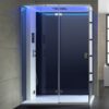 Parní box AWT se zadní stěnou LD211F15 černý 150x90cm / levý bez vaničky