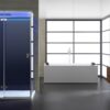 Parní box AWT se zadní stěnou LD211F15 černý 150x90cm / levý bez vaničky