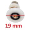 Pojezdové kolečko do sprchového koutu - bez ohybu 19 mm